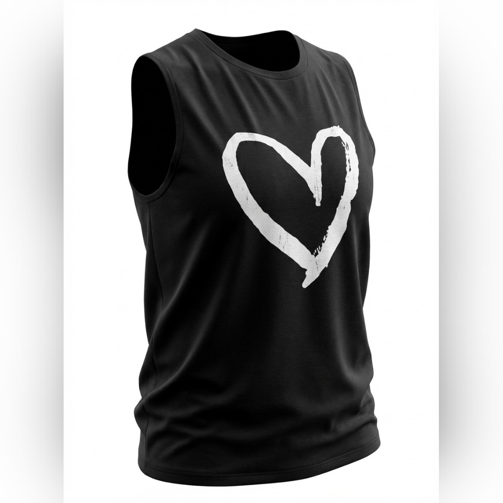 Magicmk sleeveess top Heart Design Size XL